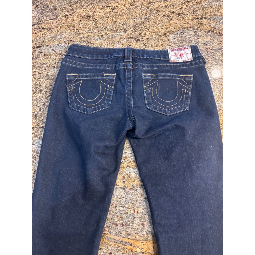 True Religion Jeans Womens Size 27 Skinny Leg Dark Wash Zipper Ankle Made in USA